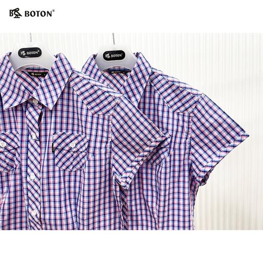 【第2件半价！尾货清仓不退换】波顿女士短袖格仔衬衫LS382 商品图3