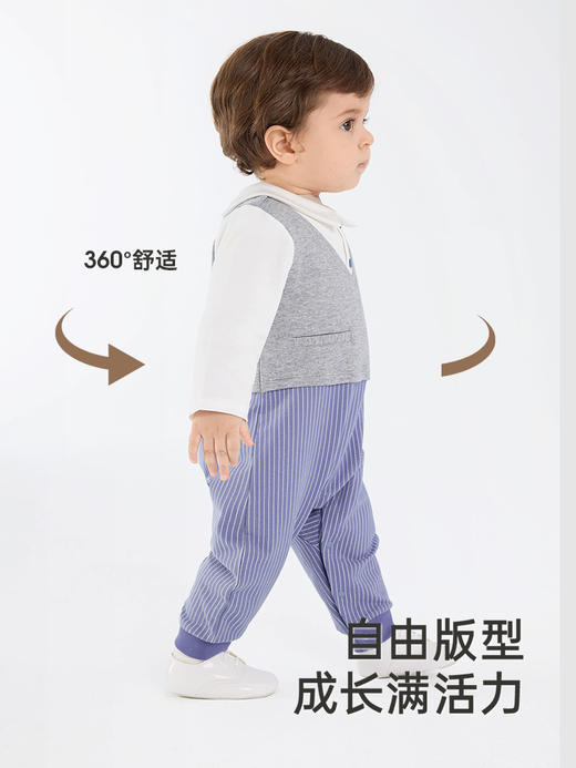 英氏婴儿连体衣秋季男童外出连身衣2024新款宝宝衣服YRHAJ3Q551A 商品图1