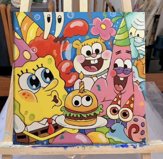 【39.9元任选5套】闭眼入！超高性价比的孩子画画启蒙 涂上颜料就是好看的油画杰作20*20cm 每幅画额外配颜料+画笔哦~ 商品图4