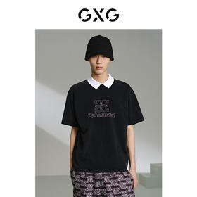 GXG深灰色圆领短袖T恤G24X442032