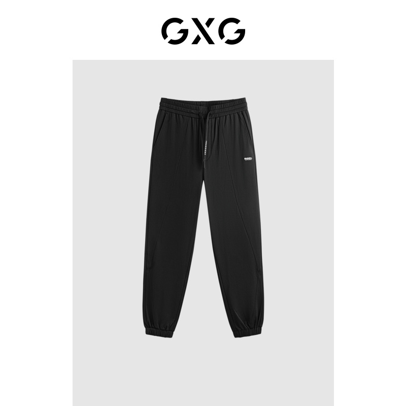 GXG黑色收口针织长裤G24X022011