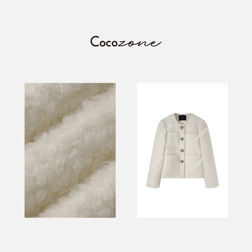 COCO ZONE 盐系法式圆领单排扣高级小香风短外套 23C30312 商品图2