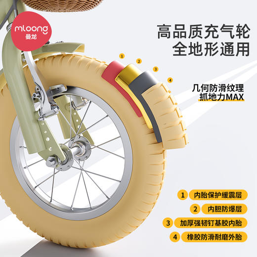 【春日趣玩FUN】曼龙mloong曼龙mloong儿童自行车男孩女孩中大童脚踏小孩单车3-6岁8-12女小童车 商品图2