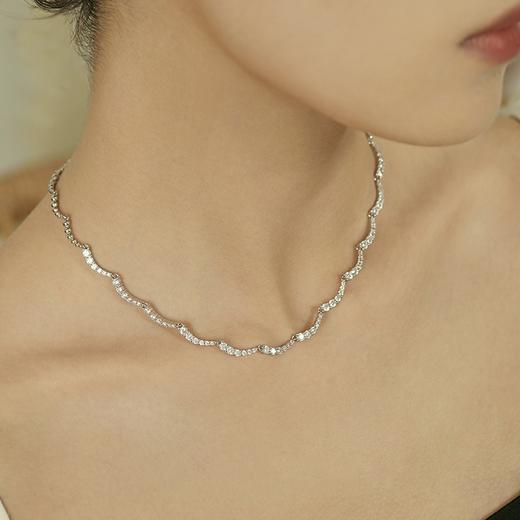 Oflye潮流饰品  月映繁星满钻轻奢锁骨链新款小众高级感项链女 商品图0