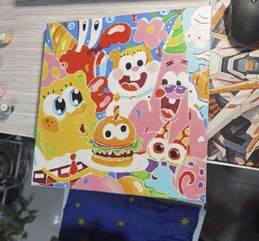 【39.9元任选5套】闭眼入！超高性价比的孩子画画启蒙 涂上颜料就是好看的油画杰作20*20cm 每幅画额外配颜料+画笔哦~ 商品图3