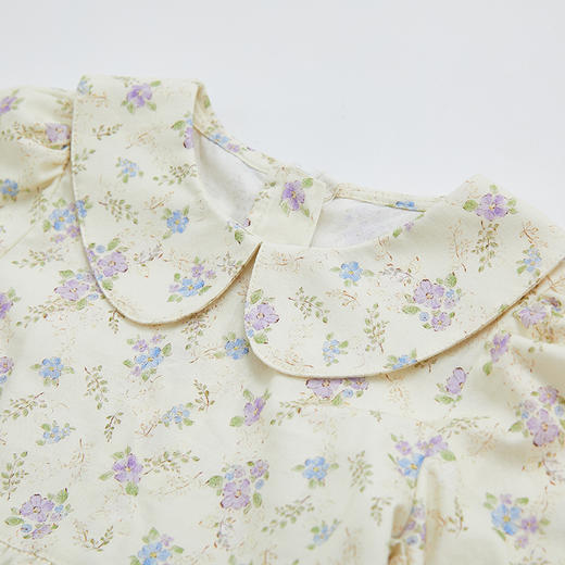 DEESHA/笛莎笛莎童装2024秋季新款娃娃领丁香花印花连衣裙 商品图4