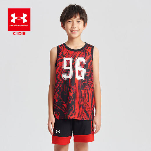 【品牌直发-爆款】正品Under Armour安德玛 季末清仓 超低折扣 儿童速干短袖背心篮球套装 242113340 商品图0