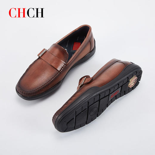 CHCH平衡鞋牛皮男鞋一脚蹬懒人鞋简易大方得体CM2A2011 商品图1