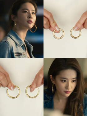 玫瑰永远热烈自由 刘亦菲同款耳圈