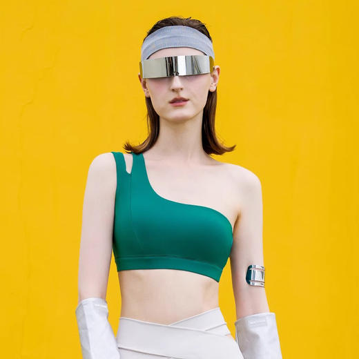 跃牌 【欲动春风】系列 女春夏单肩瑜伽文胸防震中强度跑步健身bra裸感高弹运动内衣24005 商品图0