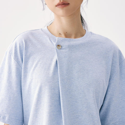 零意义 meanil 男女款斜门襟纽扣结构感T恤 商品图6