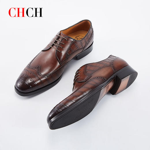 CHCH平衡鞋意大利牛皮革正装商务男鞋高档德比鞋CM2A1041 商品图1