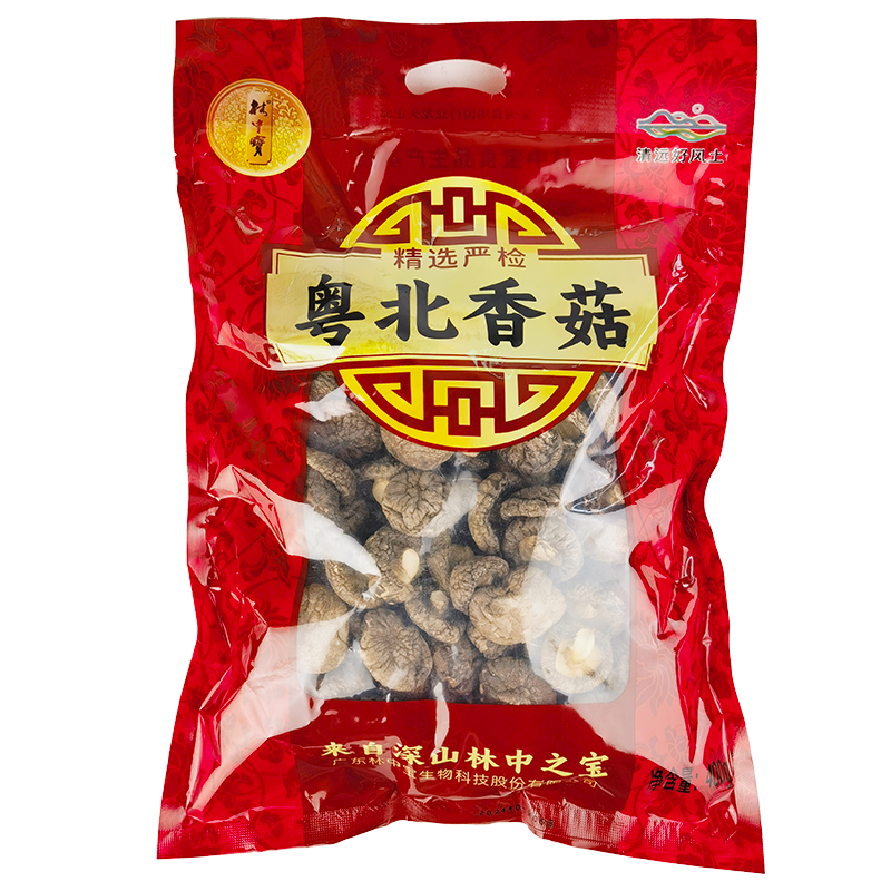 林中宝 清新桃源原木粤北香菇 味道香甜 袋装400g 全国非偏远地区包邮