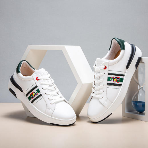 CHCH平衡鞋牛皮面料刺绣撞色板鞋小白鞋男鞋CN1A2013 商品图0