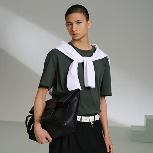 GXG白色圆领短袖T恤G24X442027 商品图4