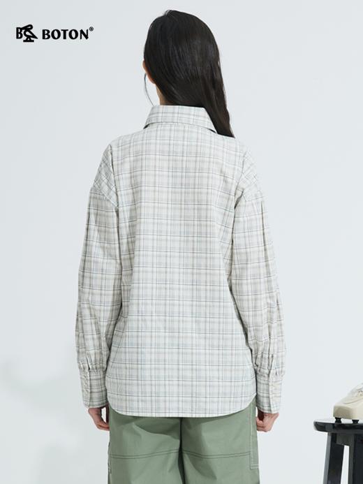 【第2件半价！尾货清仓不退换】Boton_波顿甜美娃娃领长袖气质落肩公主袖格子衬衫春季设计感衬衣LS888121 商品图2
