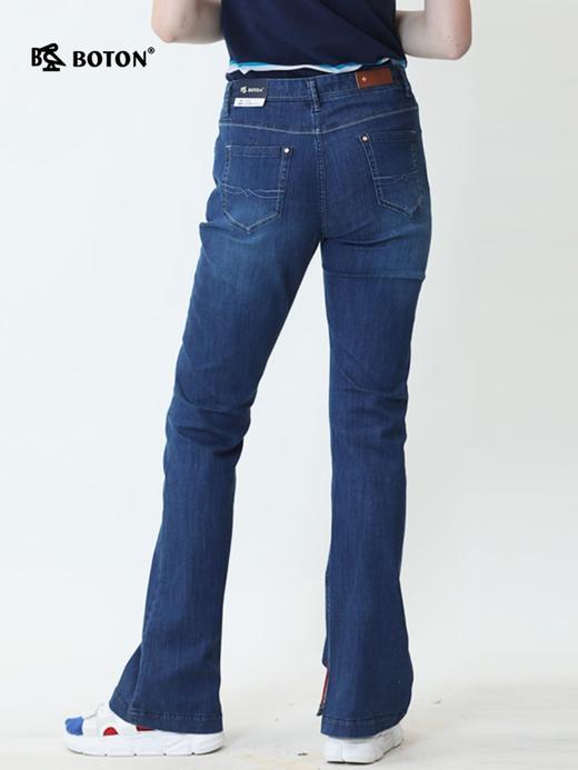 波顿春夏季薄款女士高腰弹力透气显瘦微喇叭高端牛仔裤LE222120 商品图4