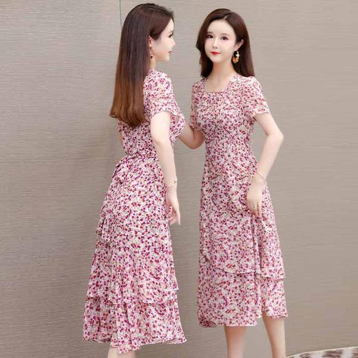 红花气质碎花拼结不对称A字裙QYM-LRX-RC1061-1-Y 商品图2