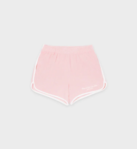 Sporty & Rich - Hotel du Cap Cursive Terry Short - Eden Pink - 女装 - 短裤 - 伊甸园粉