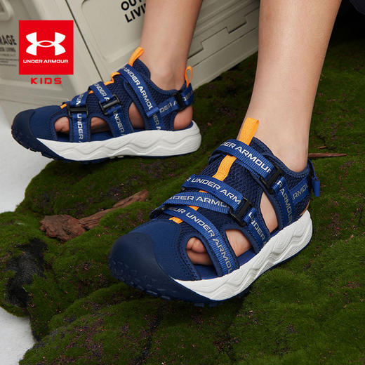 【困妈专属】Under Armour安德玛 季末清仓 超低折扣 夏季新款儿童沙滩鞋软底透气鞋男女大童运动凉鞋 2421506 商品图1