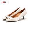CHCH祈祈羊皮革金属扣细跟尖头高跟女士单鞋CM1B5581 商品缩略图2