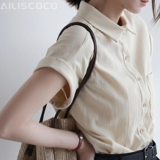 【夏日美搭】法式小飞袖通勤衬衫，奢级棉麻混纺、呼吸感十足【G】 商品图8