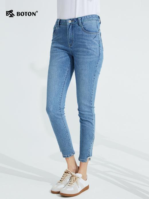 【第2件半价！尾货清仓不退换】波顿紧身浅蓝色牛仔裤女春季薄款修身显瘦小脚九分铅笔裤LF251121 商品图4