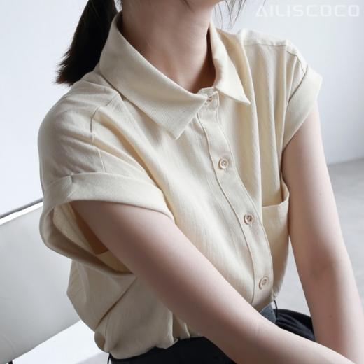 【夏日美搭】法式小飞袖通勤衬衫，奢级棉麻混纺、呼吸感十足【G】 商品图7