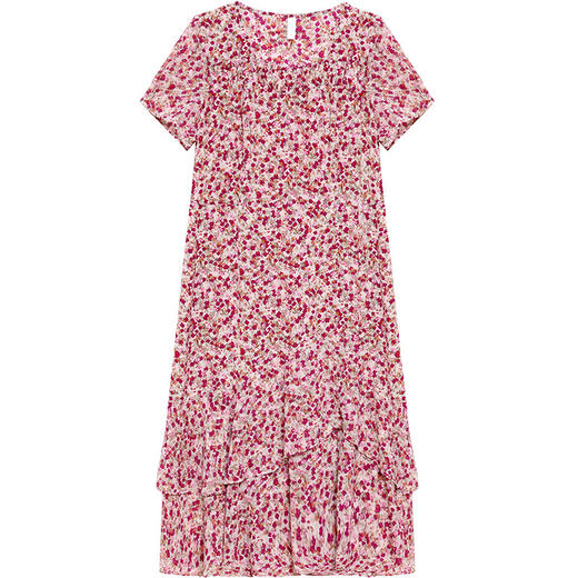 红花气质碎花拼结不对称A字裙QYM-LRX-RC1061-1-Y 商品图4