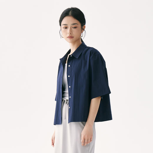 零意义 meanil  女士小翻领纹理衬衫 商品图12