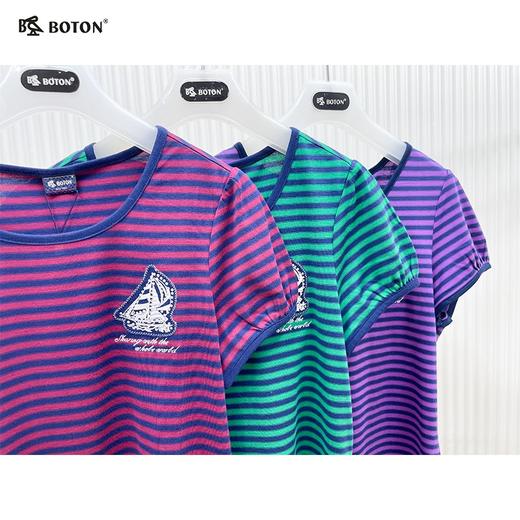 【第2件半价！尾货清仓不退换】波顿女士海洋风圆领短袖T恤LT157 商品图2