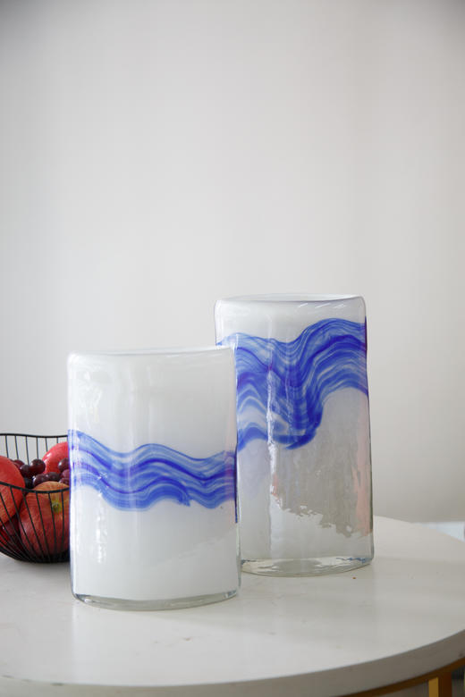 白色蓝纹花瓶 商品图0