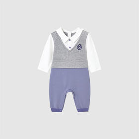 英氏婴儿连体衣秋季男童外出连身衣2024新款宝宝衣服YRHAJ3Q551A