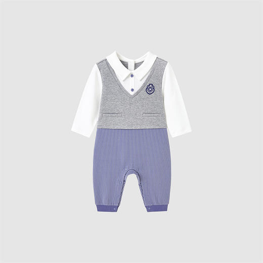 英氏婴儿连体衣秋季男童外出连身衣2024新款宝宝衣服YRHAJ3Q551A 商品图0