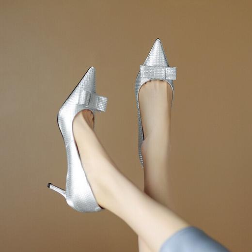 【预售5天】法式尖头时尚蝴蝶结，炫彩魅力高跟女鞋ZF&24-161 商品图2