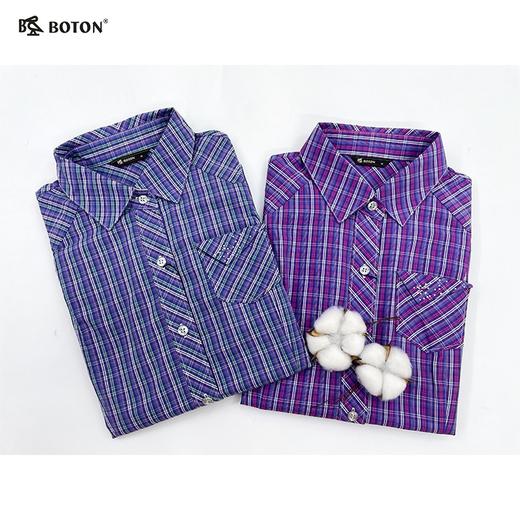 【第2件半价！尾货清仓不退换】波顿女士格仔全棉休闲长袖衬衫LS156 商品图1