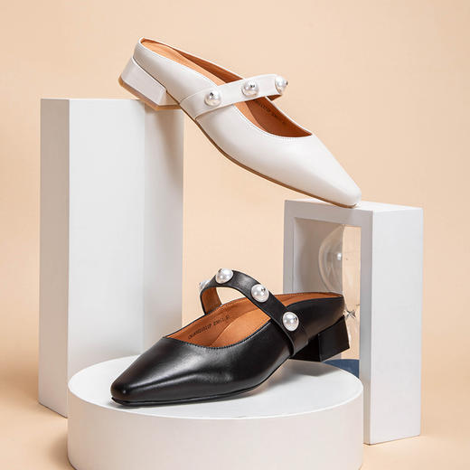 CHCH平衡鞋时尚休闲甜美风珍珠装饰包头密头拖鞋女鞋CN1B3021 商品图1