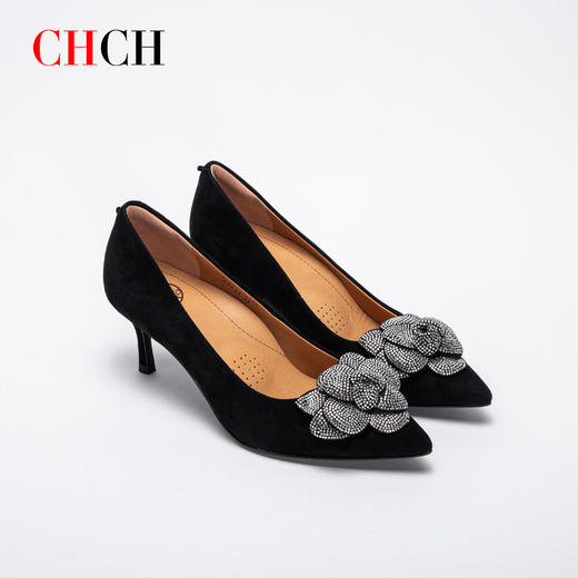 CHCH平衡鞋专柜同款复古绒面高跟鞋时尚女鞋CN1B5571 商品图1