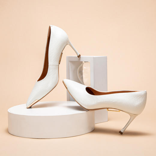 CHCH平衡鞋舒适羊皮尖头女式气质细高跟女鞋CN1B5131 商品图2