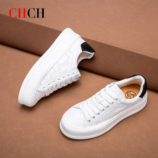 CHCH平衡鞋女鞋时尚轻便厚底增高百搭运动休闲板鞋小白鞋CN1B50H1 商品图0