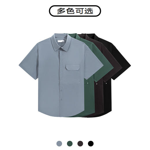 GXG棕色翻领短袖衬衫G24X232011 商品图2