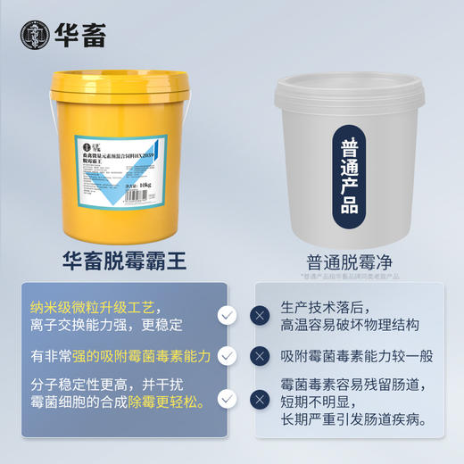 华畜脱霉剂10kg 高纯度蒙脱石 纳米技术吸附率更高脱霉更彻底 营养不流失 长期使用增加免疫 商品图1
