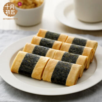 十月初五餅家紫菜凤凰卷海苔蛋卷味饼干75g美味零食办公室分享装独立包装 商品图1