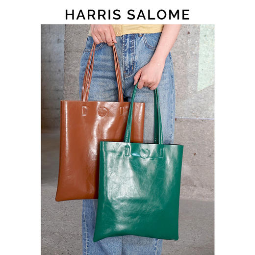 Harris Salome复古牛皮大容量单肩包 商品图1