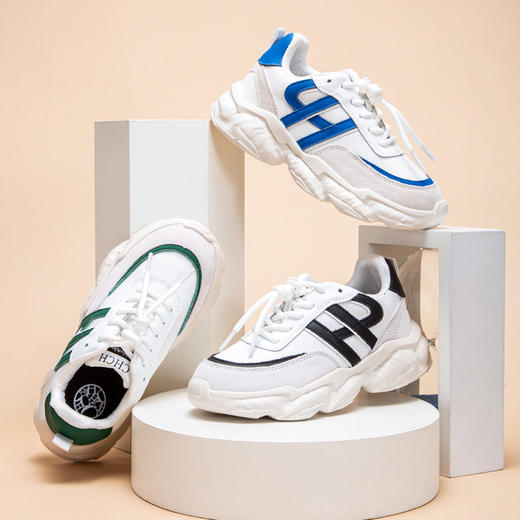 CHCH童鞋平衡鞋牛皮革拼色网布休闲老爹鞋CM2Q5051 商品图0