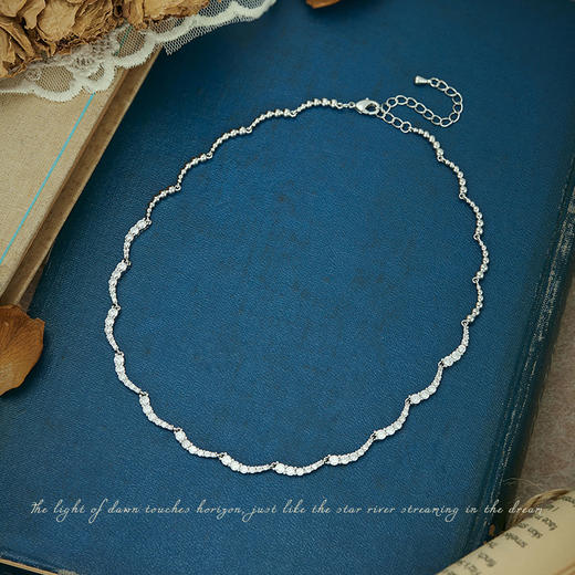 Oflye潮流饰品  月映繁星满钻轻奢锁骨链新款小众高级感项链女 商品图1