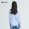 【第2件半价！尾货清仓不退换】波顿春秋条纹斜挂肩假两件衬衫女时尚设计感露肩长袖衬衣LS900121 商品缩略图2