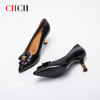 CHCH平衡鞋牛皮细高跟百搭花朵装饰高跟鞋CN1B5431 商品缩略图0
