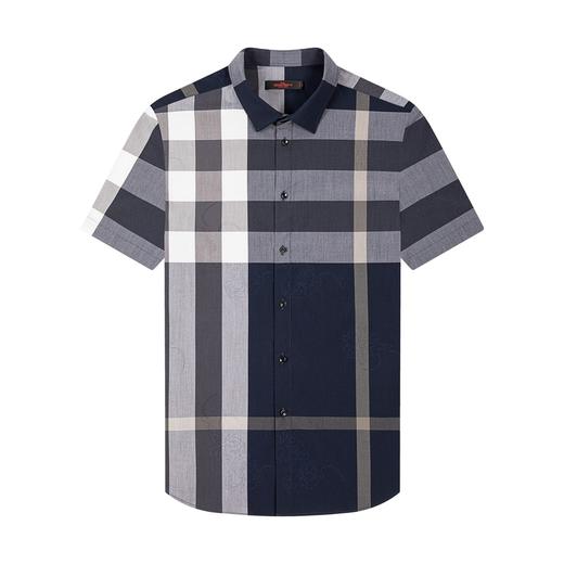 柒牌格子衬衫男夏季新款时尚潮流百搭中青年男士翻领短袖衬衣122A70980 商品图4