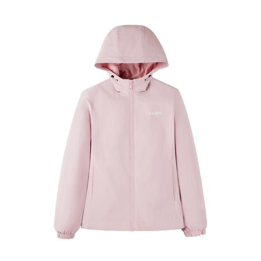 骆驼户外软壳衣女运动风衣秋季2024春季防风防水夹克连帽外套  C1W2SL613_C1W1SL614 商品图3